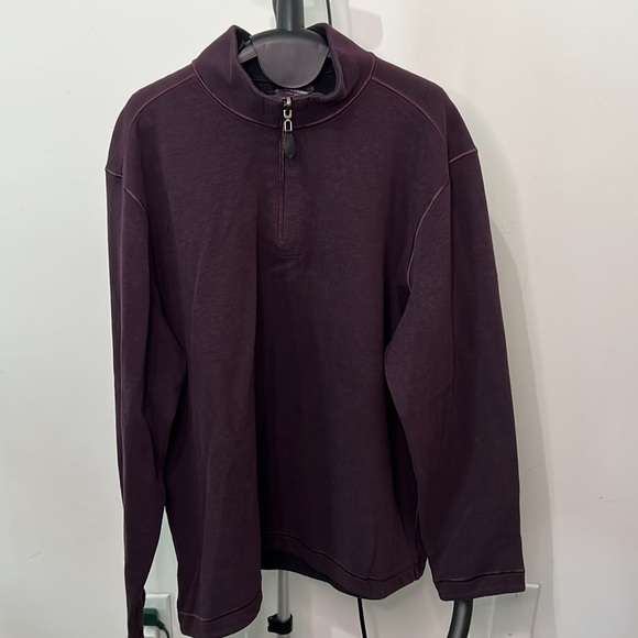 Reversible Solid Quarter Zip Johnson & Murphy Knit Sweater - Picture 3 of 10
